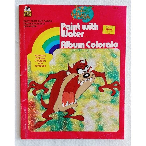 Golden Books Paint  With Water TAZ Mania 1982 NEW Unmarked RARE!! - Picture 1 of 3